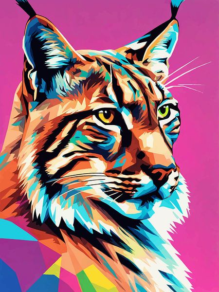 Eurasian Lynx Pop Art 2 by MIROKKU