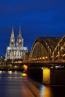 Cologne Cathedral and Hohenzollern Bridge at night