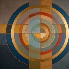 Golden Meeting Circle by Eye catching paintings