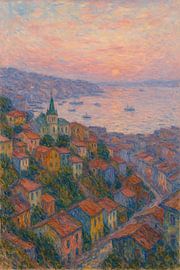Valparaíso Evening – The Pacific in Pastel Light by Travel Shop