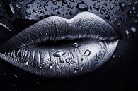 Silver lips with water drops by Art & Soul Creations thumbnail