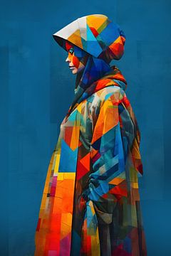 Femme abstraite colorée sur But First Framing