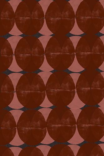 Retro geometrisch patroon. Cirkels in roestbruin, roze en donkergrijs.