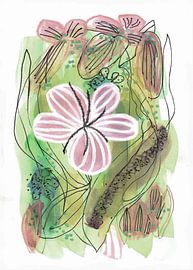 Motif floral rose abstrait sur Lori Ann Folz