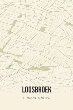 Vintage map of Loosbroek (North Brabant) by Rezona