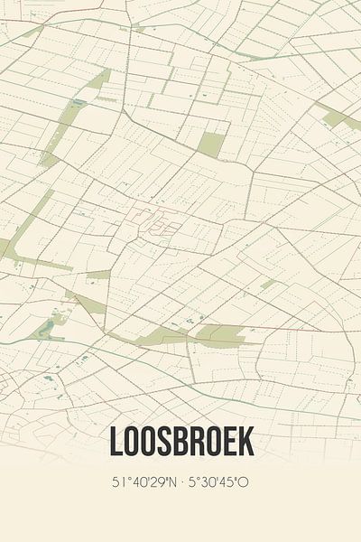 Alte Landkarte von Loosbroek (Nordbrabant) von Ortsdrucke