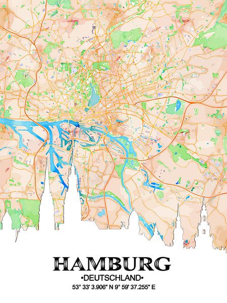 Hambourg par Printed Artings