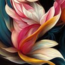 "Dancing with colour", abstract botanical painting by Studio Allee thumbnail