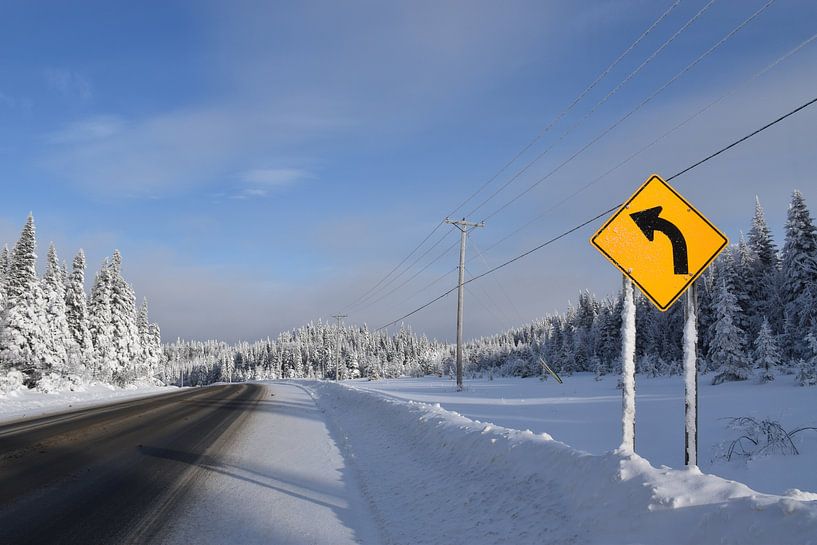 A deserted road in winter by Claude Laprise