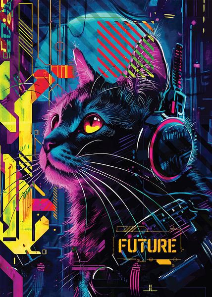 Niedliche Katze in der Zukunft von PublicArt77
