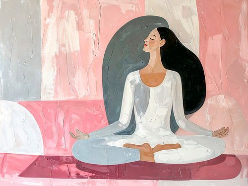 Femme en position du lotus