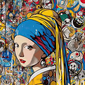 Vermeer Meisje met de Parel | Pop-Art van Kunst Kriebels
