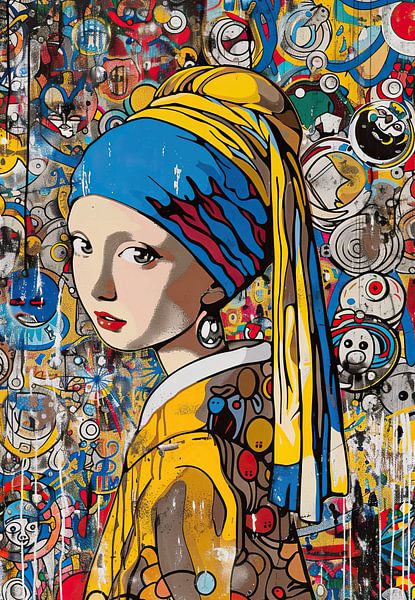 Vermeer La jeune fille à la boucle d'oreille | Pop-Art par Caprices d'Art