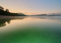 Green lake in the early morning