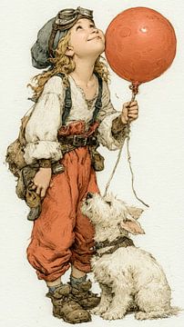 fille avec ballon sur Gelissen Artworks