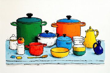 Spaß in der bunten Küche