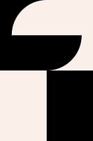Moderne abstrakte schwarze und weiße minimalistische geometrische Kunst mit Kreisen 9