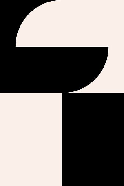 Moderne geometrische, minimalistische Kunst in Schwarz und Weiß Nr. 22 von Dina Dankers
