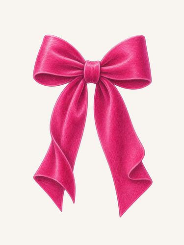 Pink velvet bow