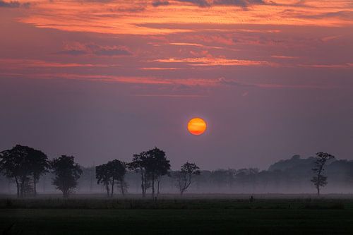 Zonsopkomst Sandebuur in de mist