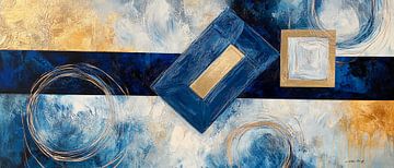 Abstract composition in blue and gold by Poster Art Shop