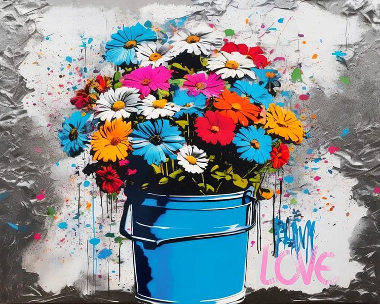Street Art - Flower Love 01 by Team W 32 Gallery