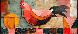 Huhn Malerei | Geometrisches Huhn
