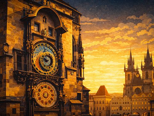 Golden Hour at the Prague Astronomical Clock