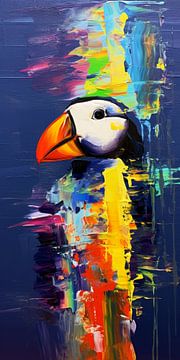 Puffin Diver Painting by Preet Lambon