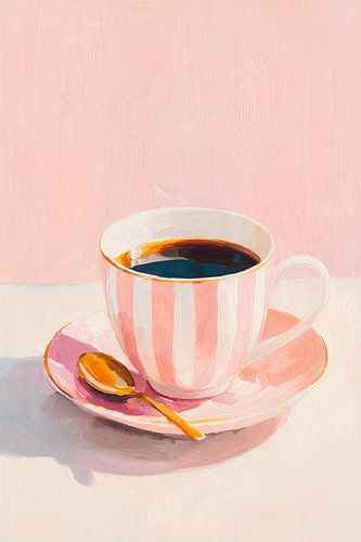 Kaffeezeit in rosa Streifen Nr. 2