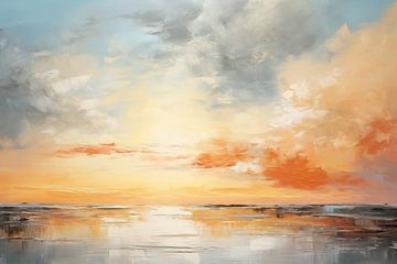 Zonsondergang Schilderij | Levendige Zonsondergang van De Mooiste Kunst