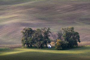 Eine kleine Kirche in den Hügeln von Mähren in der Tschechischen Republik
