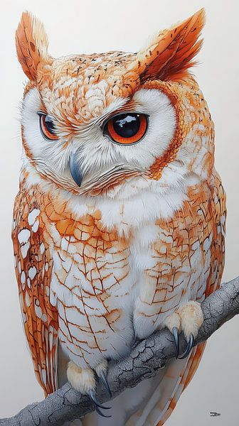 owl - little owl by Gelissen Artworks