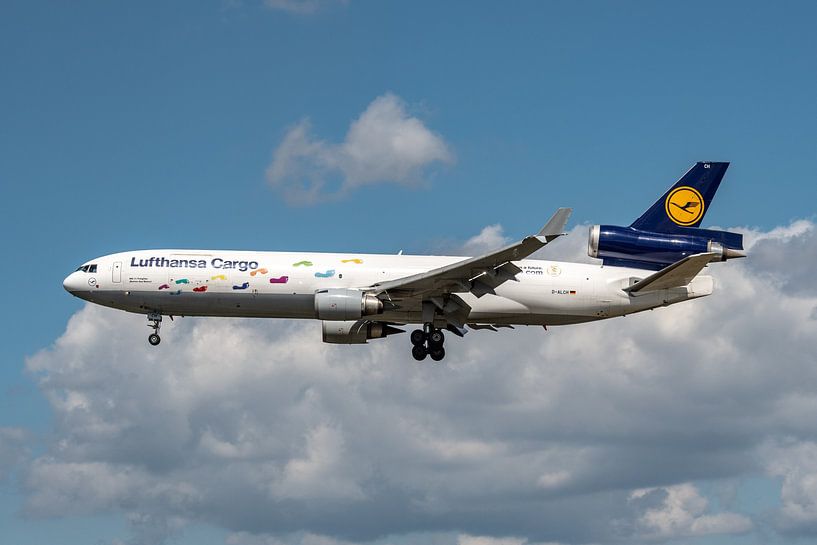 MD-11F of Lufthansa Cargo photographed just before landing at Flughafen Frankfurt. by Jaap van den Berg