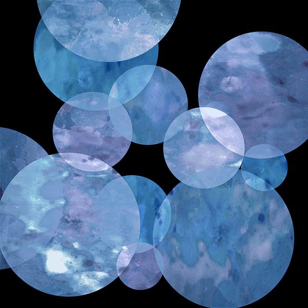 Abstraction encaustique bleu indigo par Mad Dog Art