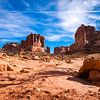 View of the red rock of Arches National Park by Maarten Oerlemans