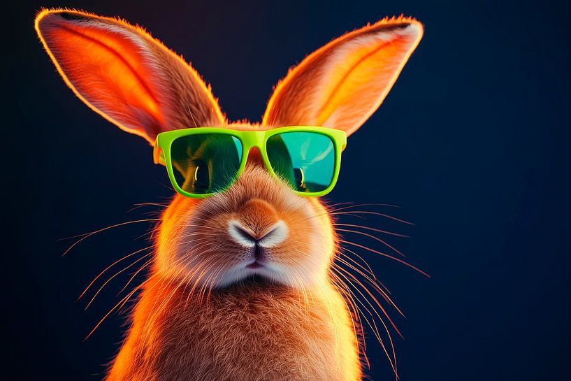 Cooler Hase mit Sonnenbrille – Lustig und trendy von Poster Art Shop