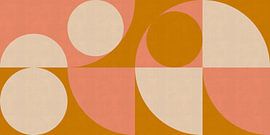 Koralle und Ocker Retro Kreise auf Creme Papier von Dina Dankers