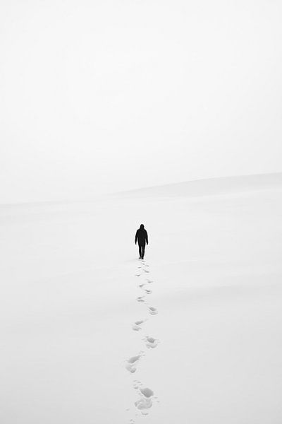 Eenzame stappen in de leegte van Poster Art Shop