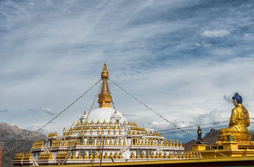 Ashoka Stupa in Shorda, distrikt Nangchen. van Theo Molenaar