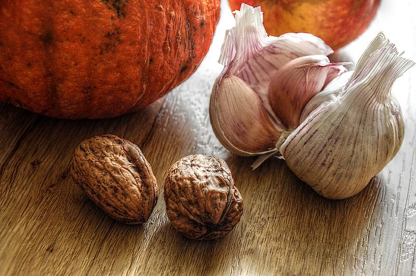 Garlic, nuts, pumpkin by Agostino Lo Coco
