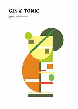 gin and tonic minimalist abstract by Ratna Mutia Dewi