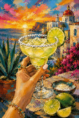 Margarita Painting – Vibrant Tequila Cocktail Art