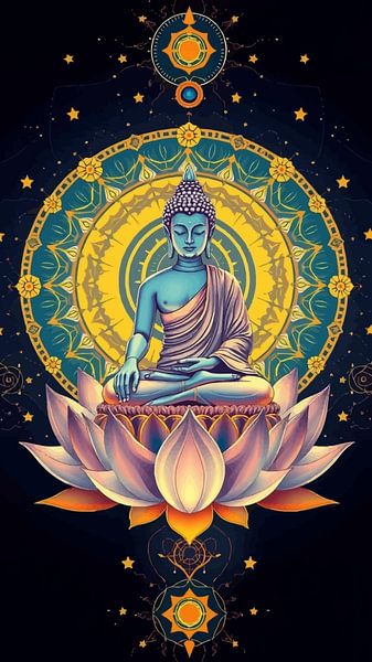 Buddha / Boeddha Meditation Lotus Flower by MIROKKU
