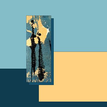 Abstract colour fields / green yellow black 3 by Kerstin Franz