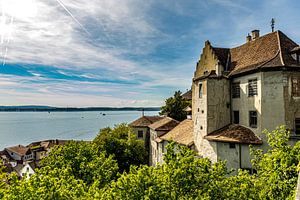 Alte Burg Meersburg und Bodensee