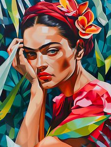 Frida im Stil von Tamara de Lempicka