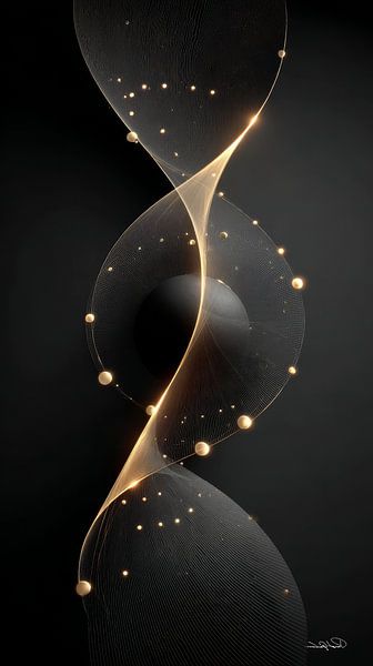 abstract black with soft gold by Gelissen Artworks