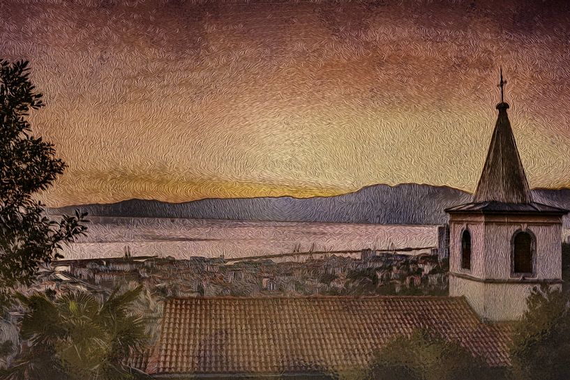 DIGITAAL SCHILDERIJ : TRSAT KAPEL - RIJEKA van Photoart-Naegele