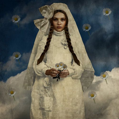 Vintage Beauty Weiße Wolken Gänseblümchen von Yvonne Zeldenthuis